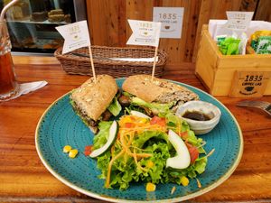 Mushroom sandwich at 1835 Coffee Lab in Puerto Ayora