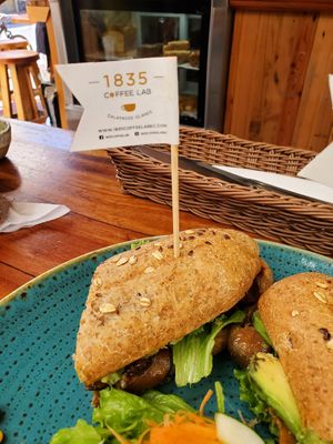 Fluffy bread yummm at 1835 Coffee Lab in Puerto Ayora