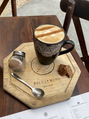 latte with soy milk  at Restaurante Pachamama in San Luis Potosi