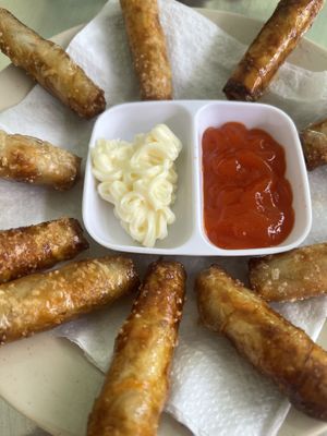 spring rolls  at Cơm Chay in Phan Thiet