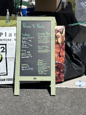 Prone to Plants menu  at Lulu's Vegan - Vegan Farmer's Market in Las Vegas