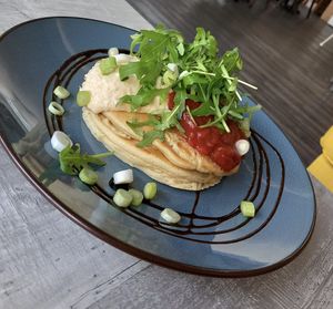 Cheese & green onion savoury pancakes!!  #Veganuary at C.R.E.A.M in Halifax