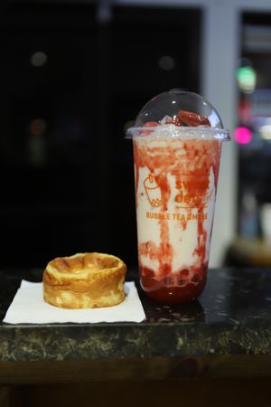 Strawberry bloom & cheese cake  at Sweet Dots in Nashville