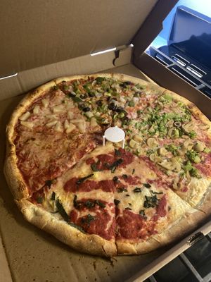 Vegan variety pie  at San Remo Pizzeria & Restaurant in Ridgewood