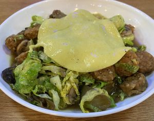 Very Vegan Brussels Sprouts Hash with Zero Egg  at Square Cafe in Pittsburgh