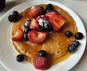 Peanut butter pancakes at Square Cafe in Pittsburgh