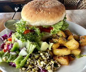 veggie burger - 380Rs  at Lumuma in Varkala