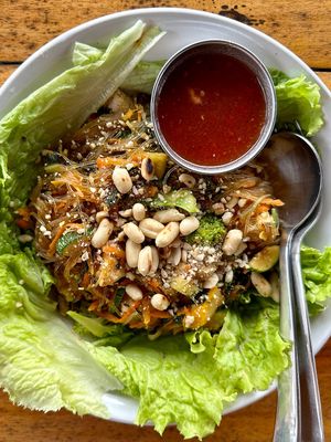 warm glass noodle salad - 350Rs  at Lumuma in Varkala