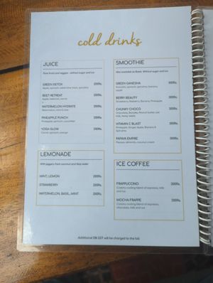 תפריט at Lumuma in Varkala