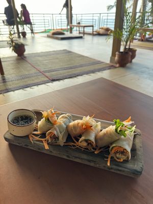 Vietnamese summer rolls  at Lumuma in Varkala