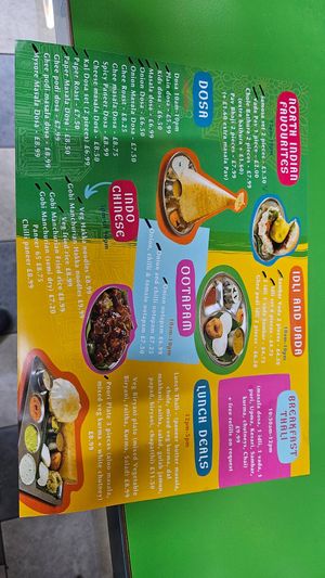 Marked items are vegan at Pappu Dosa in Patchway