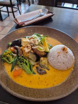 Red curry (not spicy at all btw) at Chay Viet in Berlin