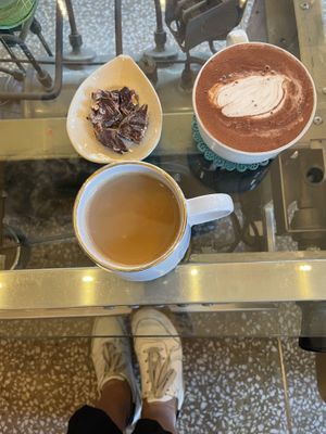 Hot chocolate and latte soy milk  at PP Coffee - 피피커피 in Seoul