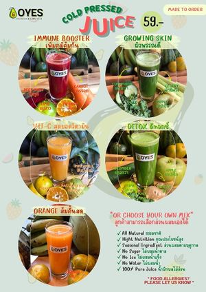 Menu05 at OYES Smoothies and Happy Food in Chiang Mai