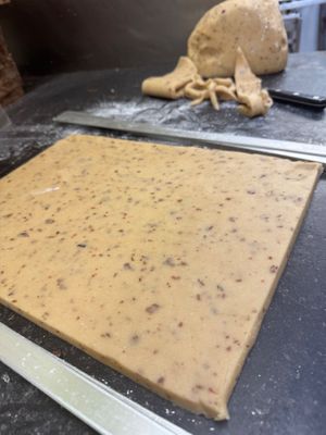 Marsepein met verse medjoul dadels.  at Chocolatier Van Oost  in Bruges