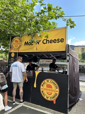 The food truck at Newcastle Quayside Market  at Redheads Mac 'n' Cheese in Newcastle Upon Tyne