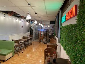 Upstairs there is an inside and an outsideseating area  at Tiệm chay Veggie Saigon - Vegan Kitchen in Ho Chi Minh City