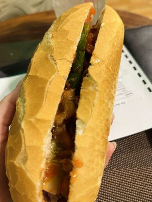 Banh mi with mushroom (25.000 VND)  at Tiệm chay Veggie Saigon - Vegan Kitchen in Ho Chi Minh City