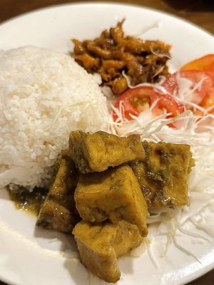 Rice combo with tofu & mushroom (35k VND)  at Tiệm chay Veggie Saigon - Vegan Kitchen in Ho Chi Minh City