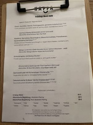 Delicious food and wine pairings  at HAPPA Restaurant in Berlin