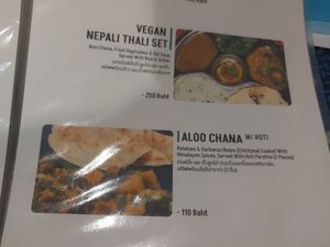 Menu at Everest 8848 in Chiang Mai