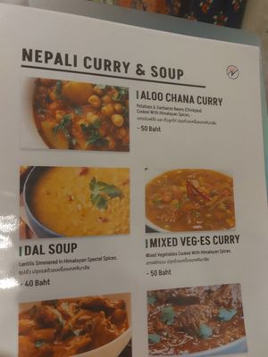 Menu at Everest 8848 in Chiang Mai