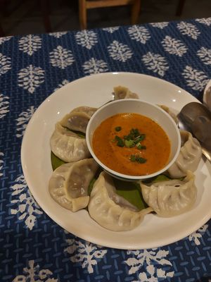 Steamed veg momos at Everest 8848 in Chiang Mai