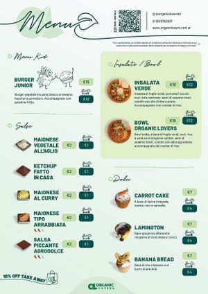 menu 1 at Organic Lovers Torino in Turin