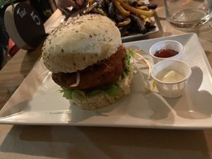 Crispy burger  at Organic Lovers Torino in Turin
