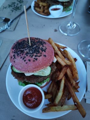 Veggie burger at Organic Lovers Torino in Turin