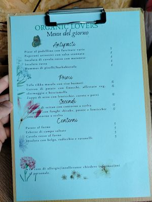 Menu del giorno at Organic Lovers Torino in Turin