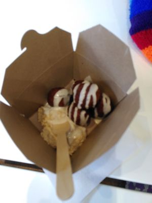 Mini falafel box with tahini sauce. at Falafia in Beverley