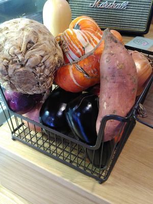 Selection of seasonal veg, soon to be stew! at Falafia in Beverley