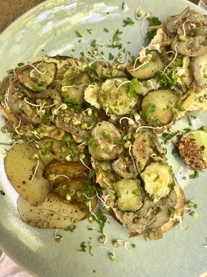 Hummus toast (a must try)  at Squeeze Me in Mirissa