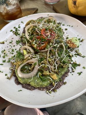 Avo toast (on roti)   at Squeeze Me in Mirissa