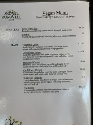 Menu correct November 2022  at Rumwell Farm Shop in Taunton