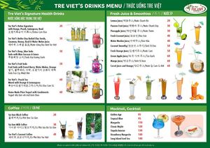 Signature healthy beverages at Tre Viet Cuisine in Da Nang