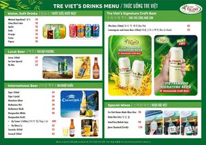 Soft drinks & Signature craft beers at Tre Viet Cuisine in Da Nang