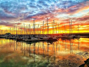 Sunrise Carrickfergus Marina at The Windrose Bar and Restaurant in Carrickfergus