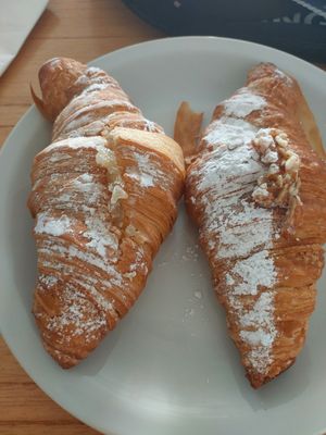 2 almond croissants at Craft Vegan Bakery Palermo in Buenos Aires