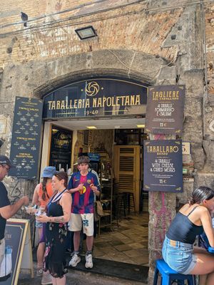 Outside at Taralleria Napoletana in Naples