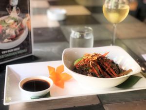 Mien Chay - vegetables and glass noodles with spicy soy sauce at Snap Cafe in Ho Chi Minh City