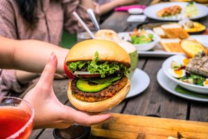 Vegetarian burger at Snap Cafe in Ho Chi Minh City