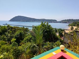 View on the piers at Rasta View in Koh Chang