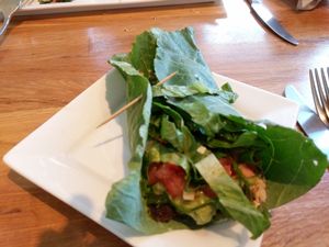 Taco Wrap! delicipus but not very filling. had to order two for a full meal ($9.50 each). at Rawlicious in Markham