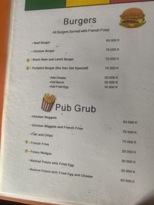 Burgers  at Reggae Bar in Nakasong