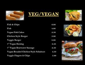 This is a new one Vegan & Many more items coming Soon...😋
We available on justeat online app
And call Direct as well 01422647070
Mobile 07424491425 at Elland Fish & Chips in Elland