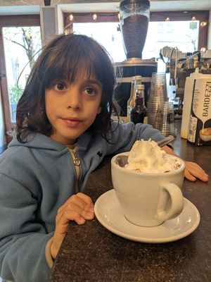 Happy kid at Hug the Mug in Sibiu