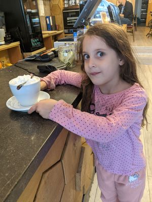 Happy kid 2 at Hug the Mug in Sibiu