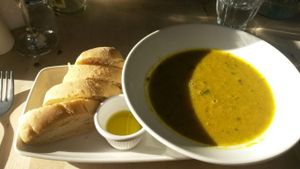 Corn Chowder at Sky Apple Cafe in Newcastle Upon Tyne